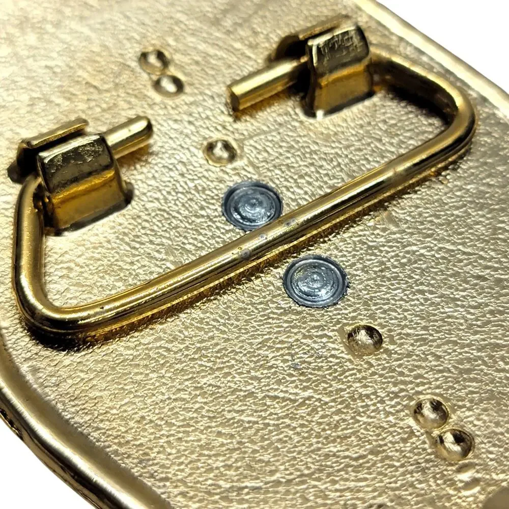 Western Horseshoe Belt Buckle Blank Floral Gold Black For 30x40mm Gemstone